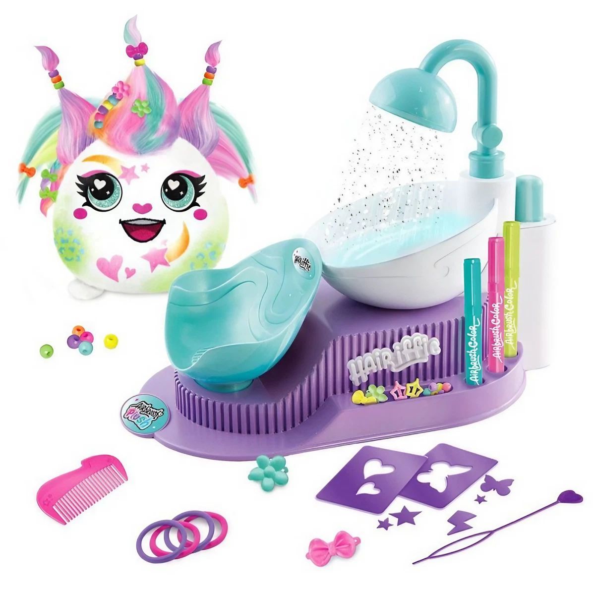 Canal Toys Airbrush Plush Hair'iffic Hairstyle Salon Playset, 6+ Years