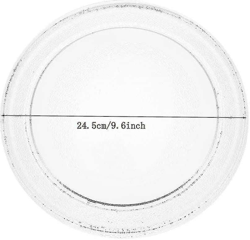 Microwave Oven Glass Plate Microwave Glass Turntable Plate Replacement Flat Base Glass Tray 24.5cm/9.6 Inches (flat Bottom)