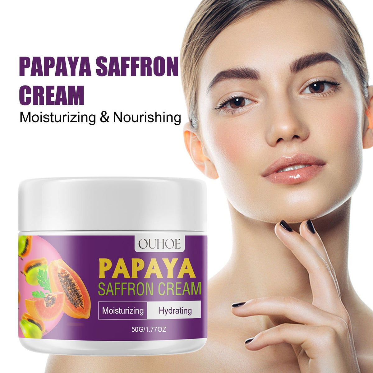 Revitalize Your Skin with Papaya Saffron Cream, Anti-Wrinkle, Anti-Aging, Moisturizer ,50g