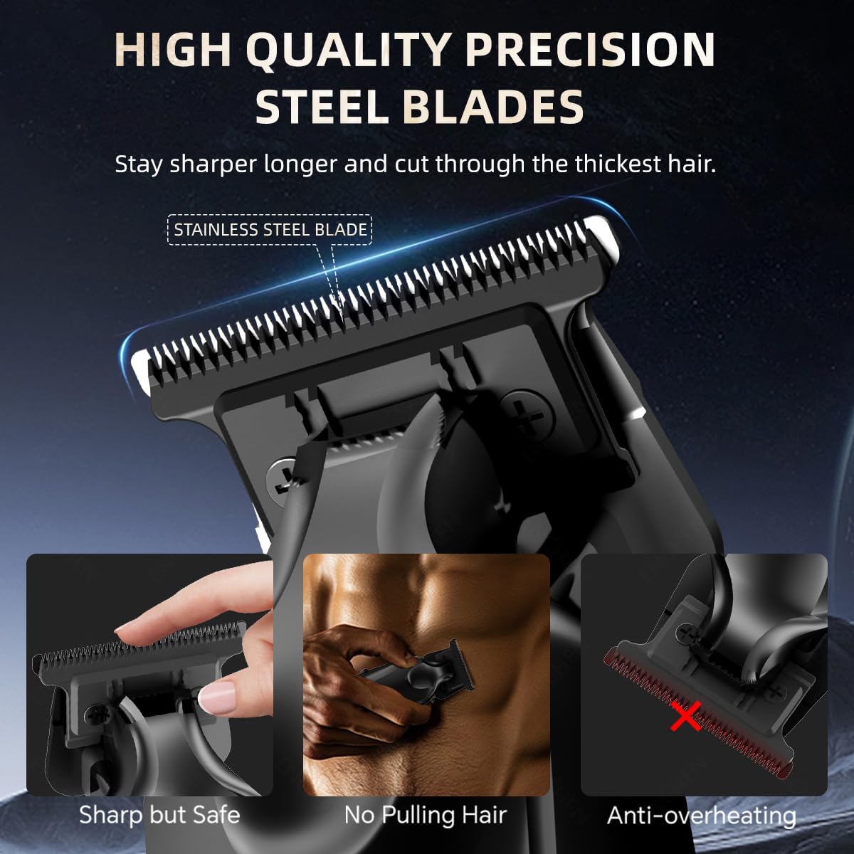 ENCHEN Sharp 6 Electric Hair & Beard Trimmer, 5000RPM, Zero-Gap T-Blade, USB Type-C Rechargeable