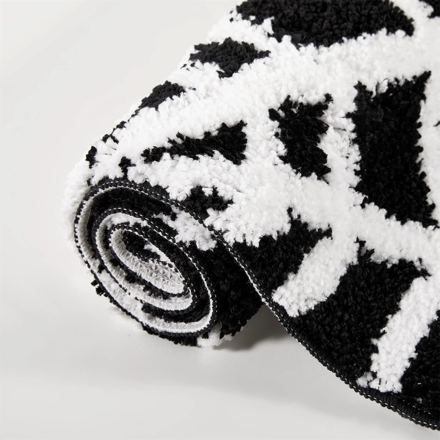 AIESY® Live Beautiful ! Spider Web Bath Mat, Black and White, Non-Slip Halloween Theme Bathroom Rug, Gothic Home Decor