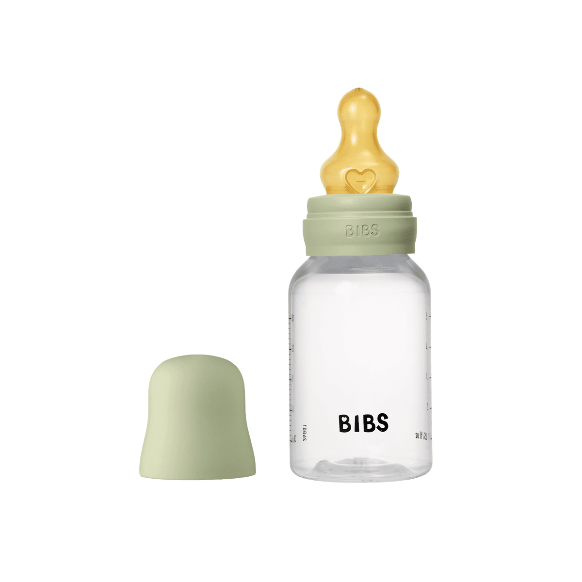 BIBS Baby Bottle with Round Latex Nipple – 150 ml Slow Flow | Sage