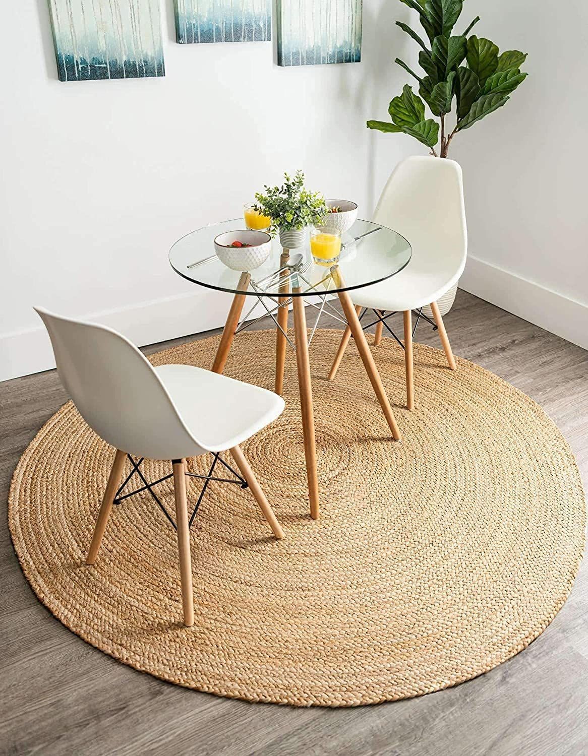 AIESY® Handwoven Jute Rug Reversible Rug Runner for Bedroom