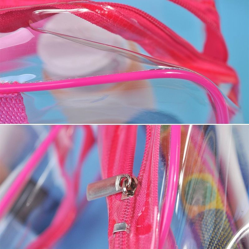 Portable Travel Zip Look PVC Bags Waterproof Transparent Makeup Storage Bag L