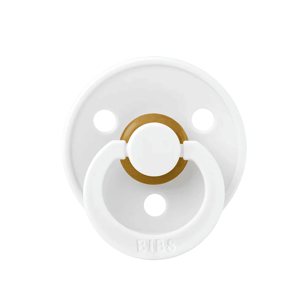 BIBS Colour Latex Pacifier - White (Size 1)