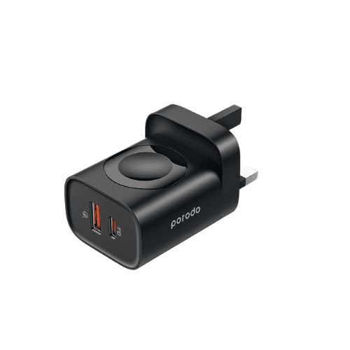 Porodo Dual Port Home Adapter With Watch