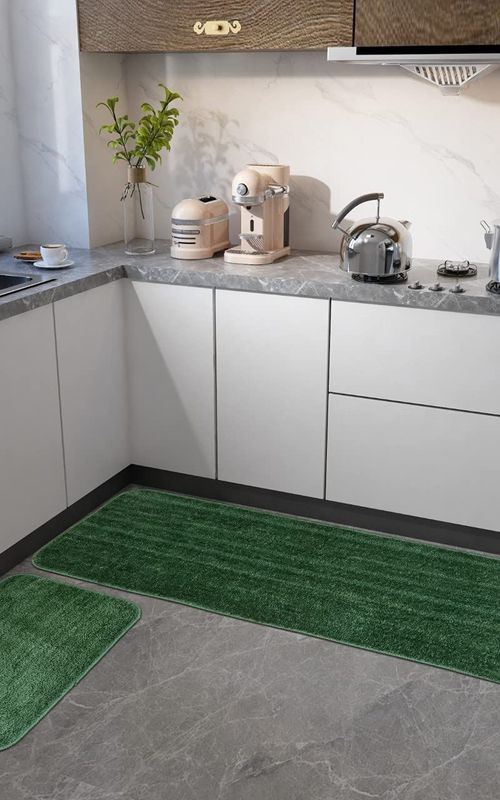 AIESY® Set of 2 pcs Soft Anti Slip Runner Quick Dry Bath Mat