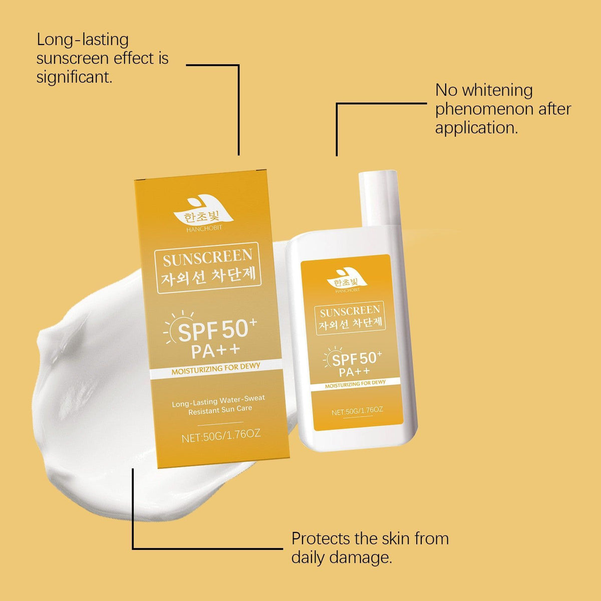 Daily Protection Cream, Hydrating, Lightweight, Non-Sticky, Sun & Moisture Shield ,50g