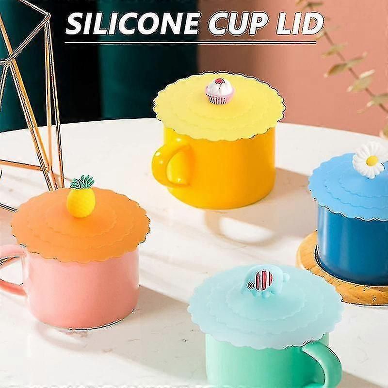 8 Pieces Silicone Cup Lid, Food Grade Silicone Drinking Glass Lid Cover, Anti-dust Glass Lid