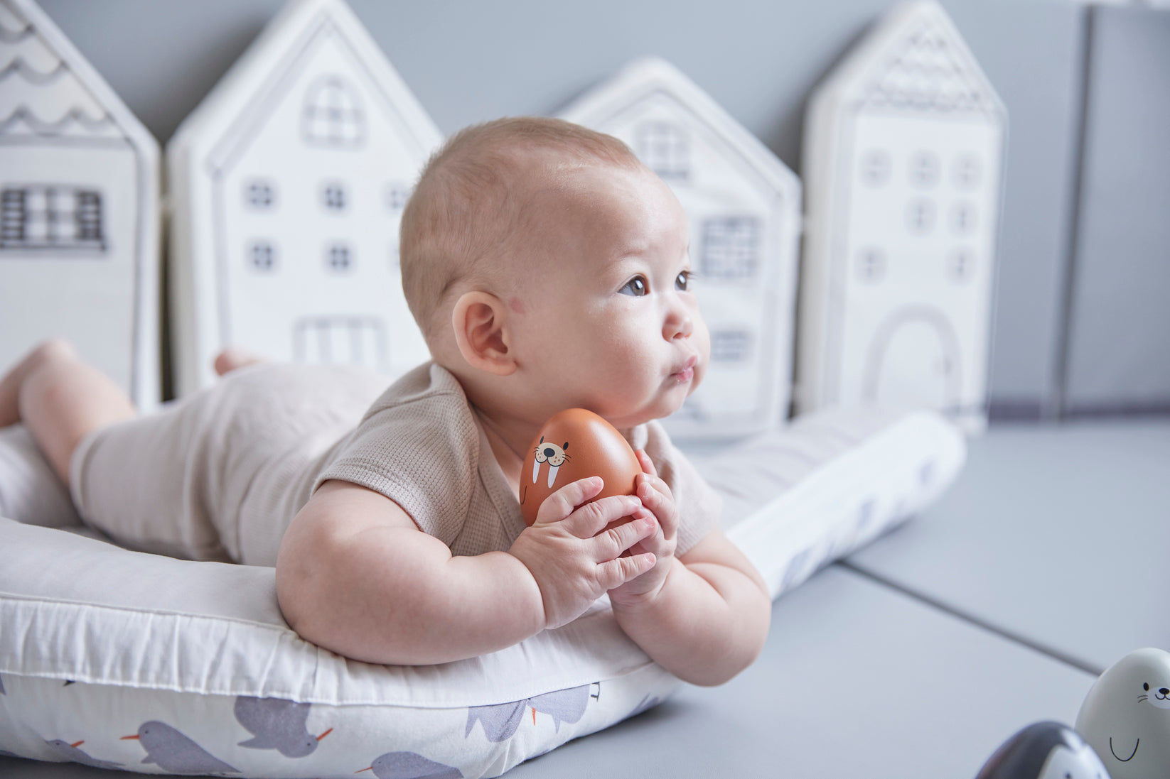 PlanToys Walrus Wobbler — Wooden Baby Toy