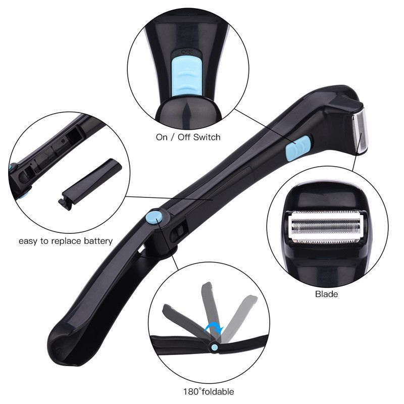 Foldable Rechargeable Back Hair Shaver