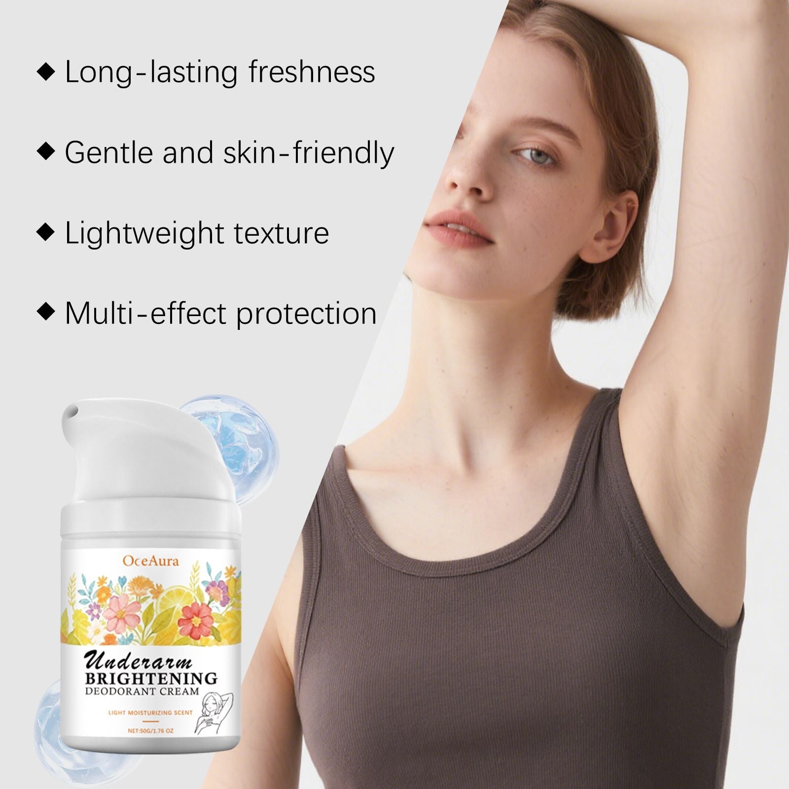 50g Underarm Care Cream with Moisturizing and Odor Control