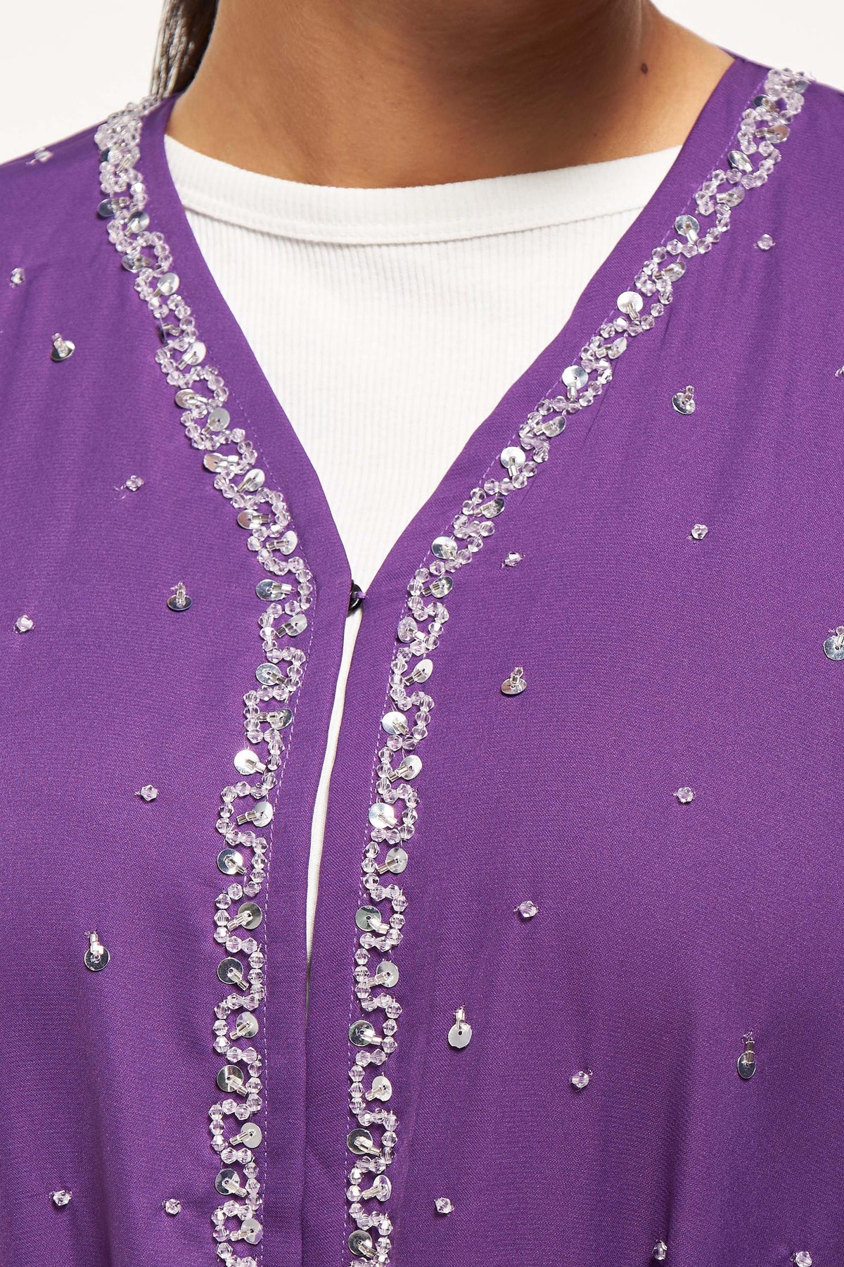 MOiSTREET Embellished Abaya with Sheila