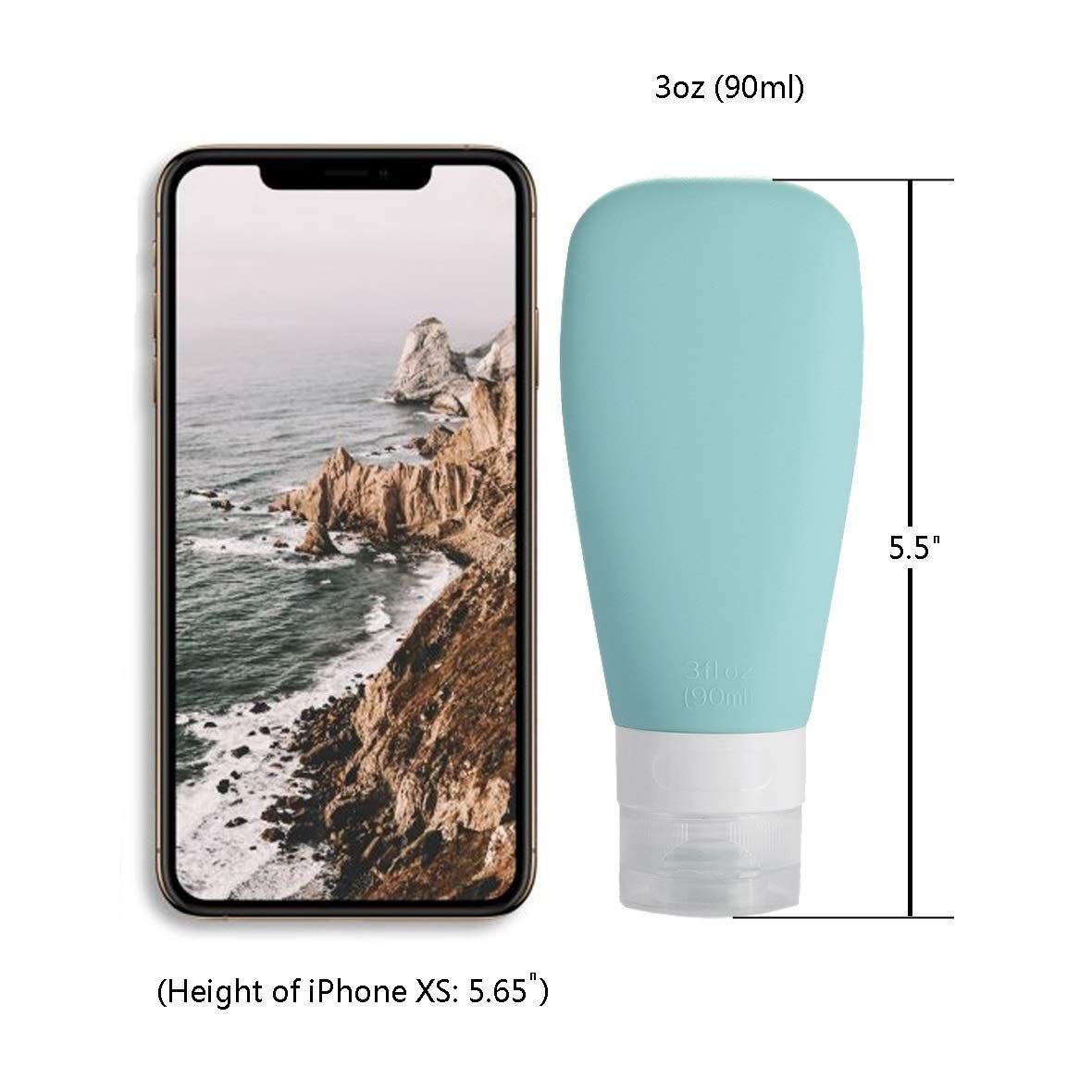 4 Pack Silicone Travel bottle Leak Proof Squeezable Travel Accessories Toiletries Containers