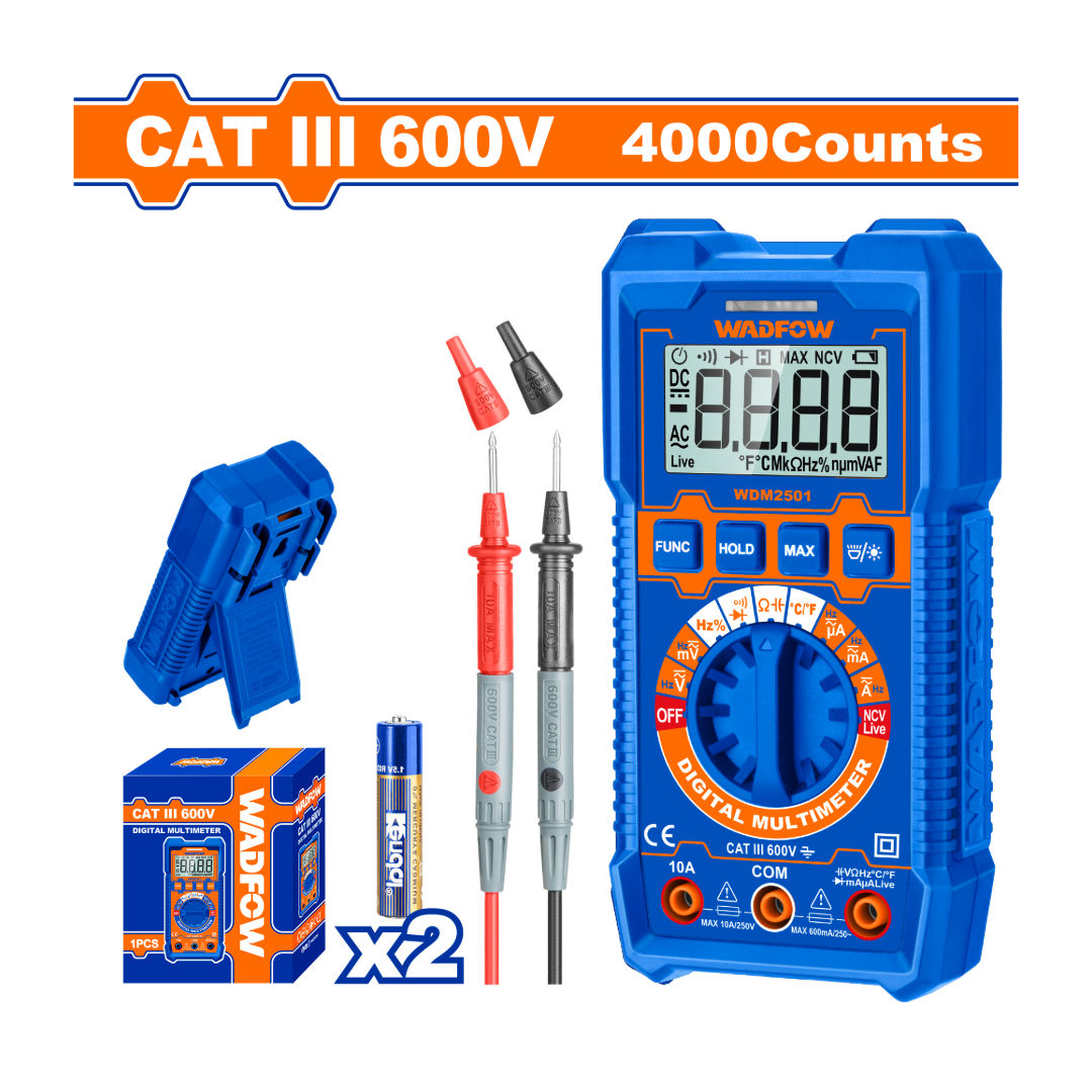 WADFOW Digital Multimeter, AC/DC Voltage, Auto Range