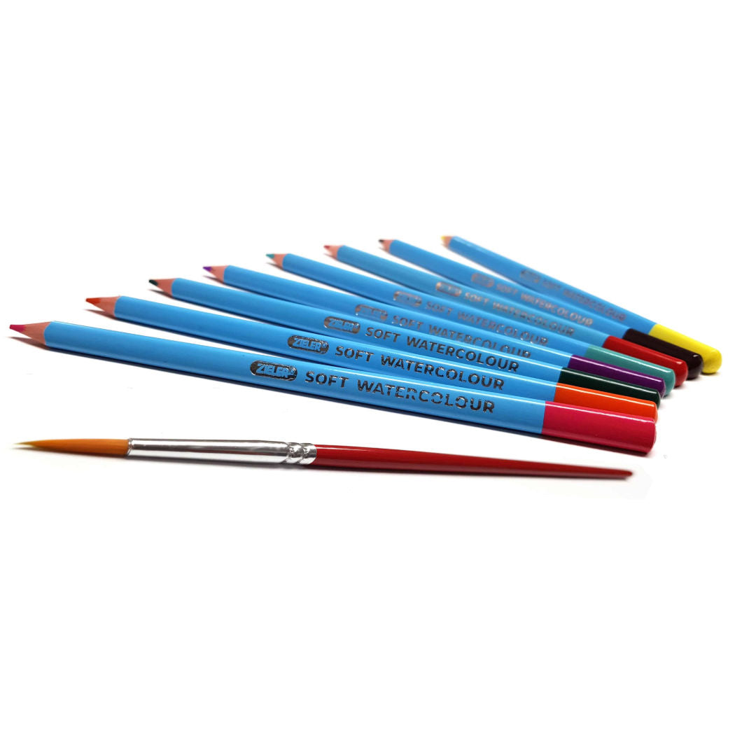 Zieler 24 Soft Watercolour Pencils with Case, 09290047
