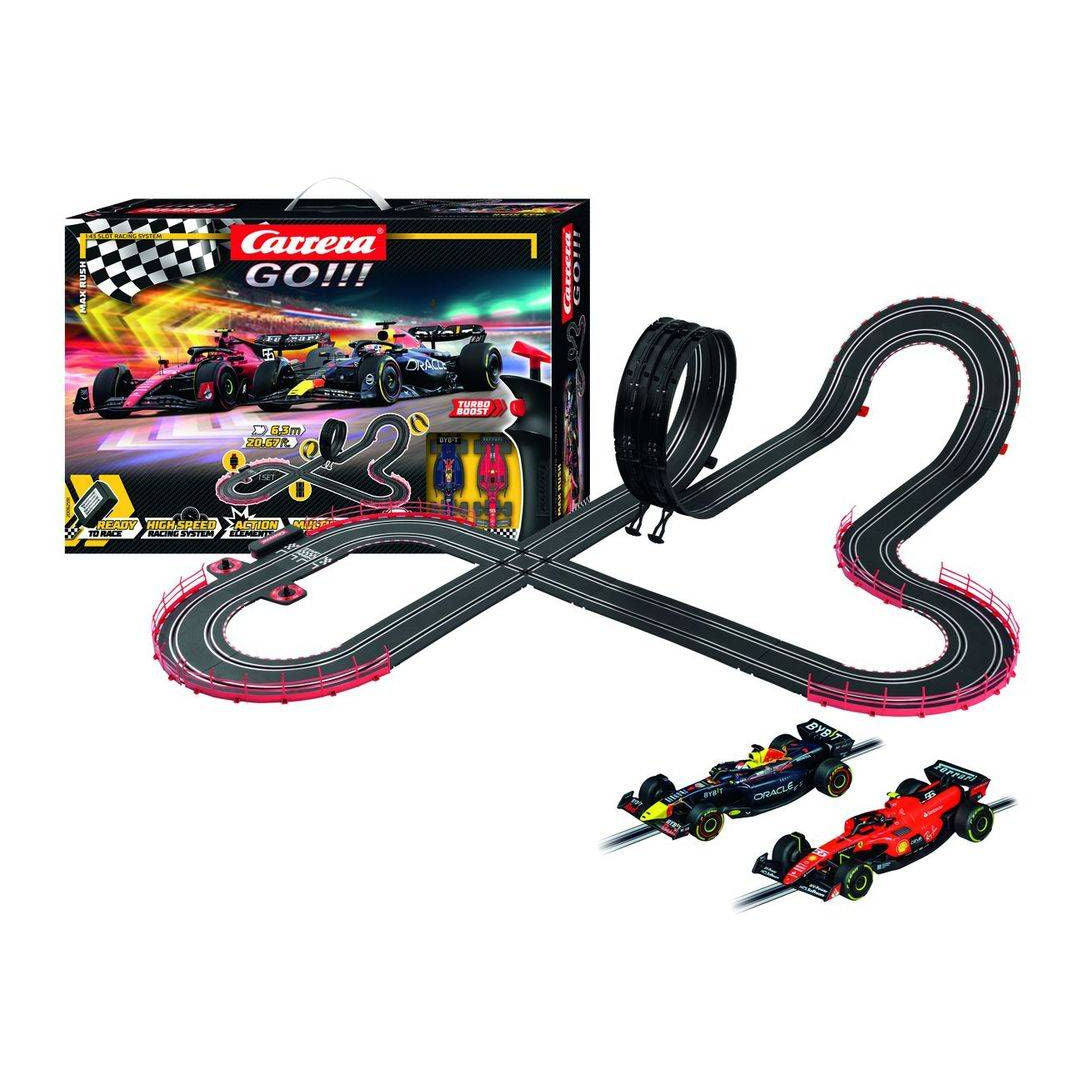 Carrera GO!!! Max Rush Slot Cars Racing Track Set, 6.3m