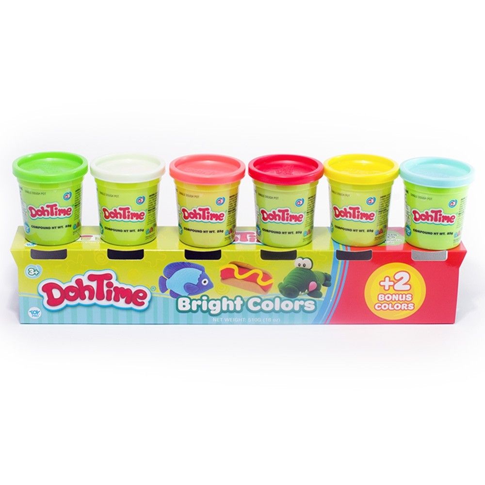 DOHTIME BRIGHT COLORS 4+2 PCK 3ASST 3OZ