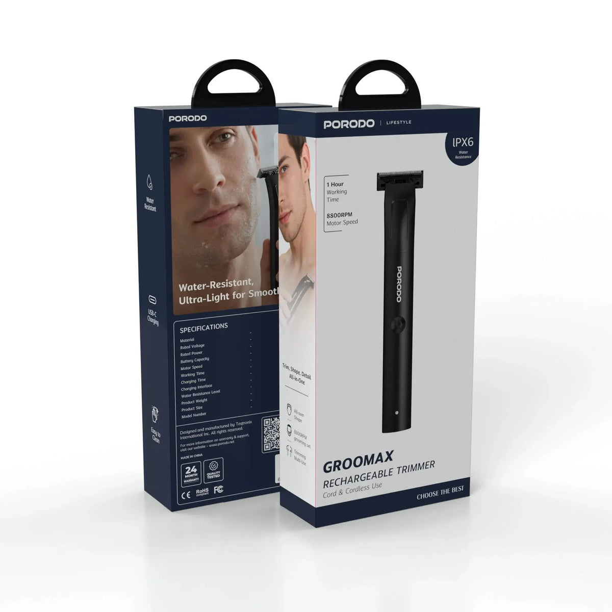 RECHARGEABLE TRIMMER Cord & Cordless Use GROOMAX