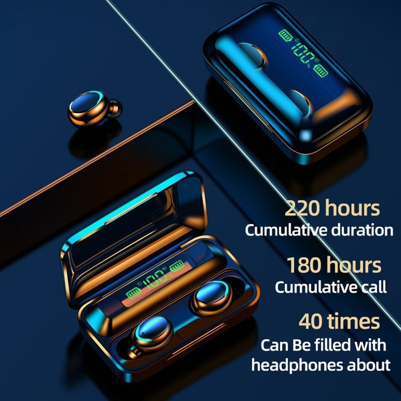 F9-5C LED Light + Digital Display Bluetooth Earphone
