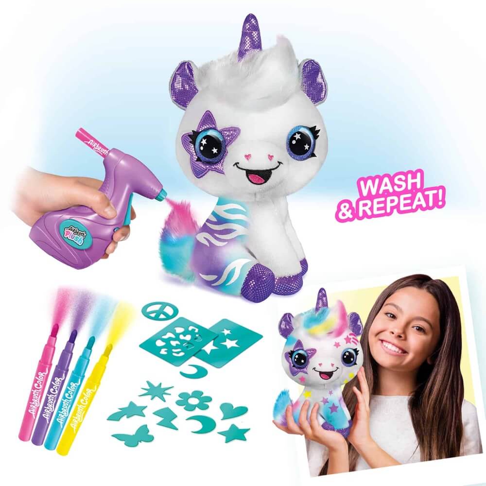 Canal Toys Airbrush Plush Unicorn Art Kit, 6+ Years