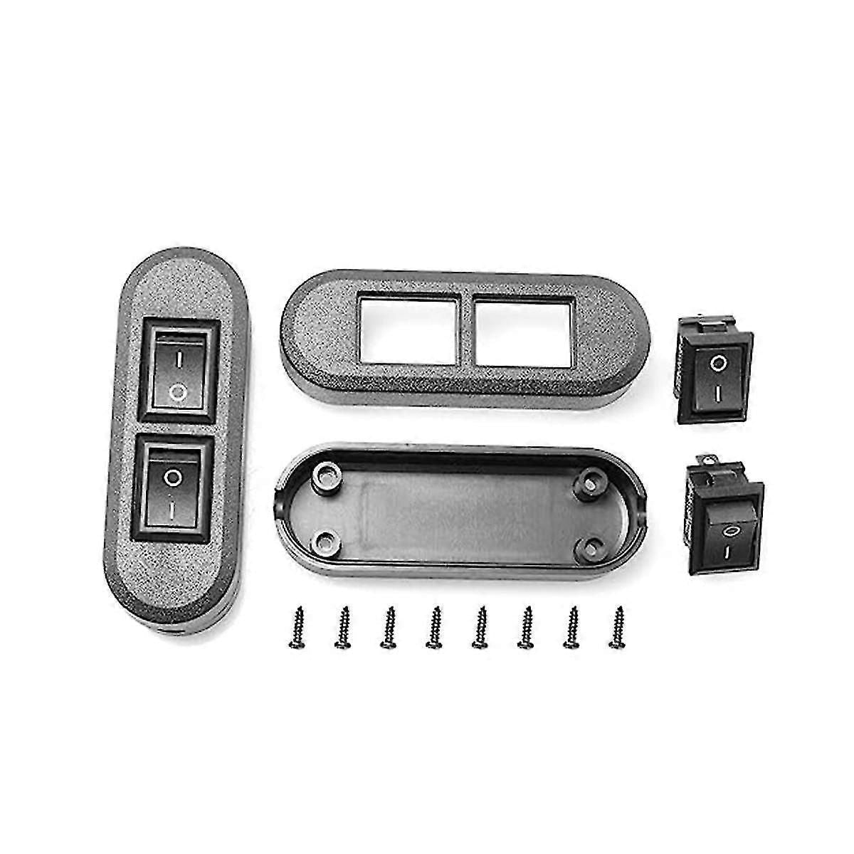 Embedded Wire Switch Black Duplex Switch Straight-through Rocker Switch Suitable For Dual-control D