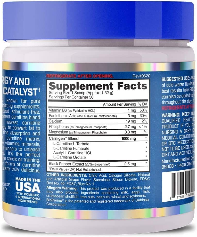Evogen Carnigen Grape Blast 50 servings
