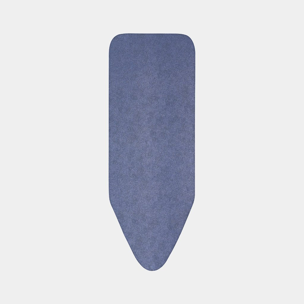 Brabantia 130984 Iron Table Cover C,124x45cm Cotton, 4mm Foam and 4mm Felt Denim Blue