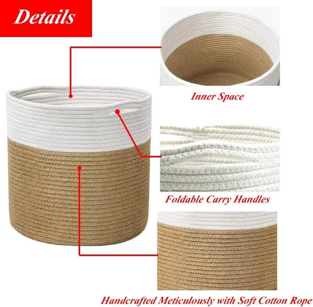 1Pcs Mini Woven Jute Cotton Rope Plant Storage Basket
