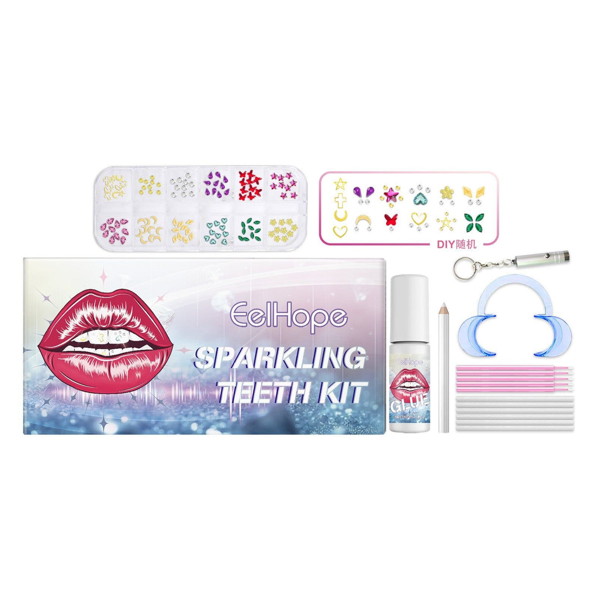 Creative Cosmetic Dentistry Kit, DIY Smile Crystal Drill Set, Fashion Beauty Tooth Decor ,1set