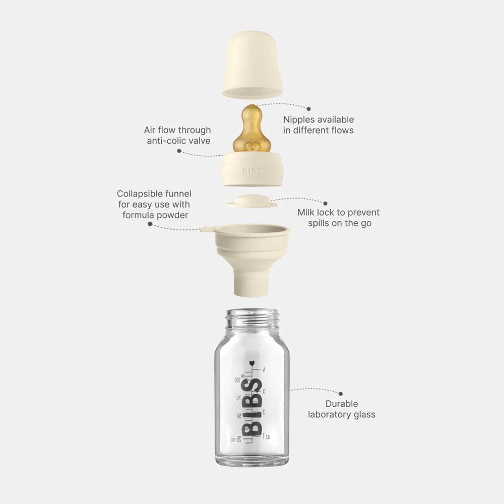 Bibs – Heat Resistant Designed With Anti-Colic Function Baby Glass Bottle Complete Set – 120ml