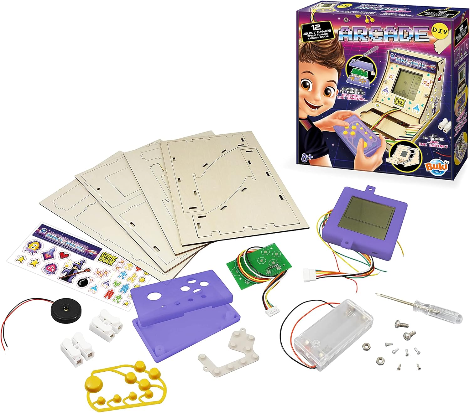 Buki France DIY Arcade and the Cabinet with 12 Games