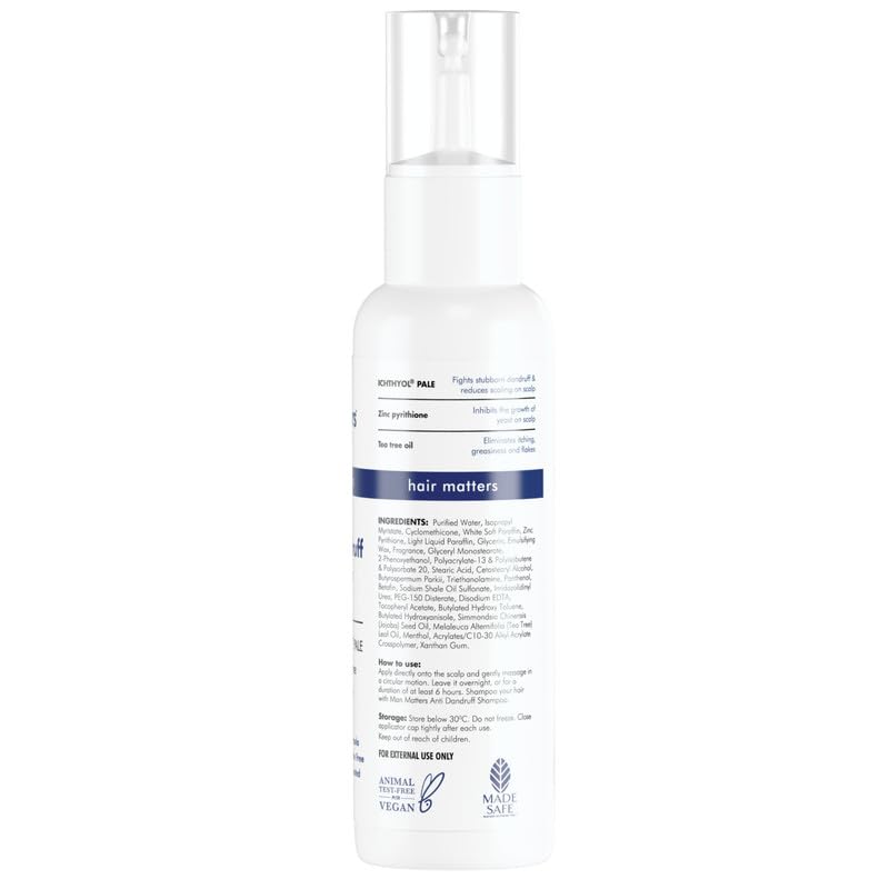 Man Matters Anti Dandruff Lotion for Men [60ml] | Instant Itch Relief & Cooling with Menthol, Zinc Pyrithione & Tea Tree Oil