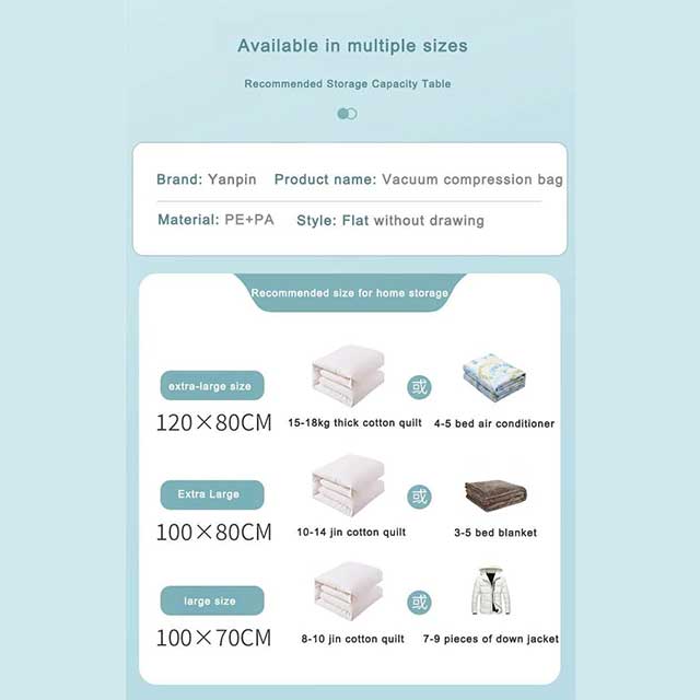 Vacuum Storage Space Sealed Bags – Large, Durable, Reusable, and Vacuum-Seal for Clothes, Bedding, and More
