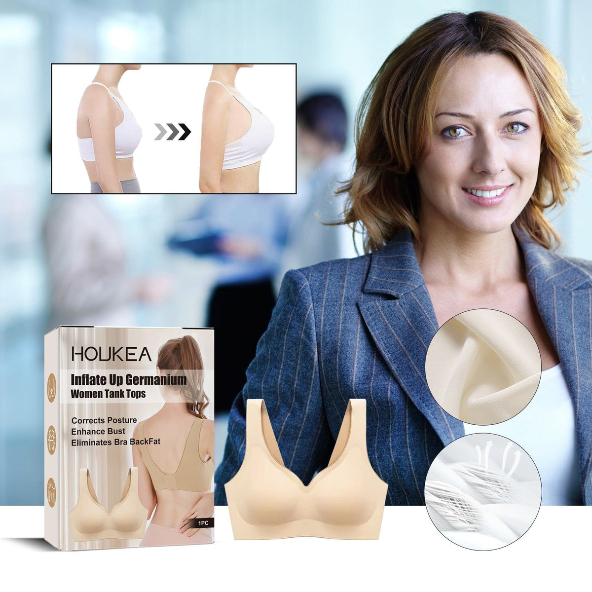 Transform Your Posture with Women's Lift Shape Vest, Slimming, Breathable, Corrective Attitude ,1pcs