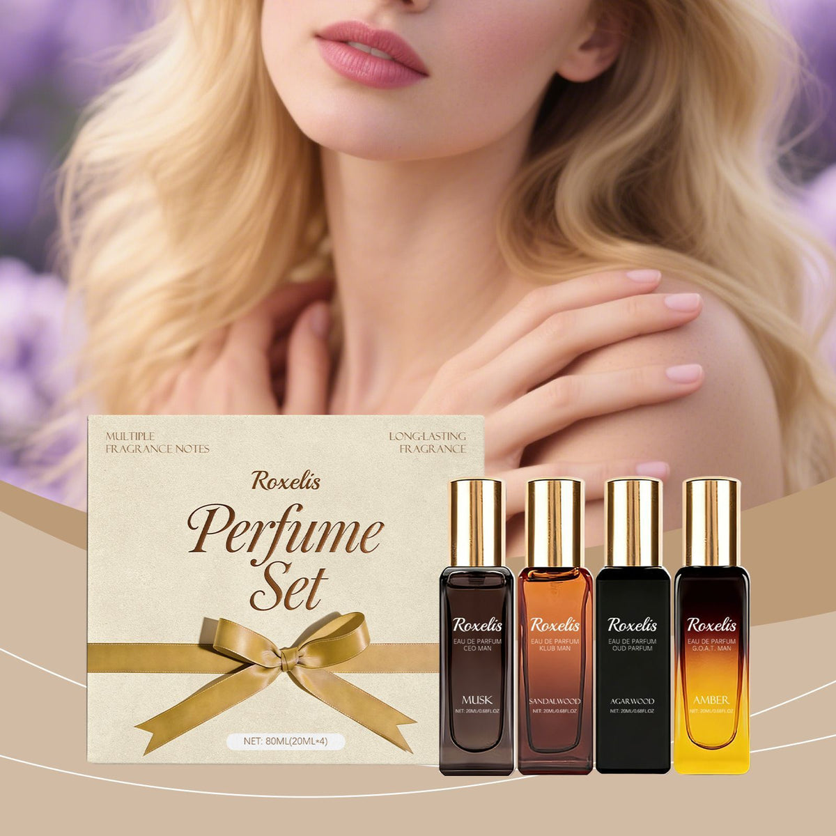20mlx4 Womens Perfume Set with Floral and Travel Size