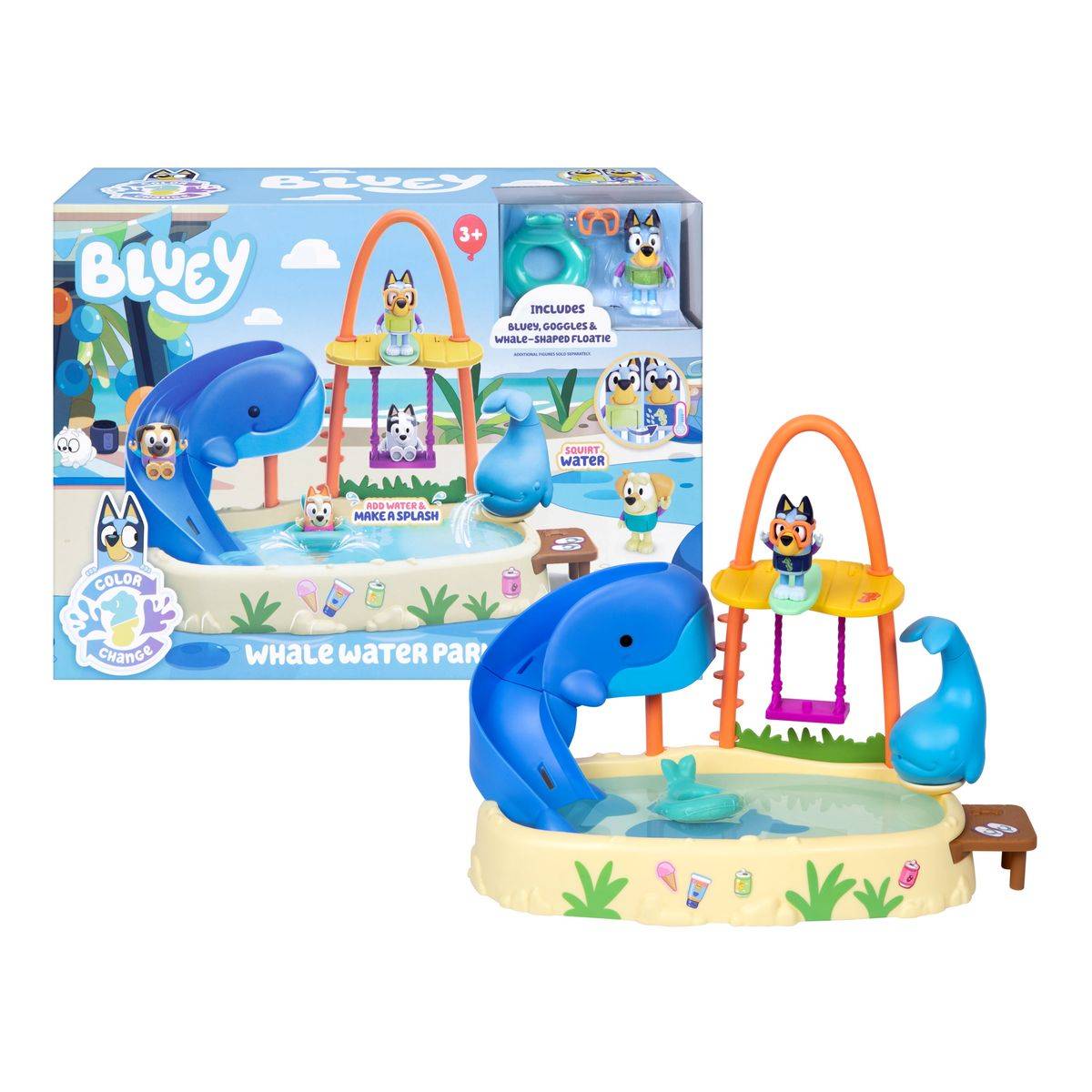 Bluey Color Change Whale Water Park Playset, 3+ years