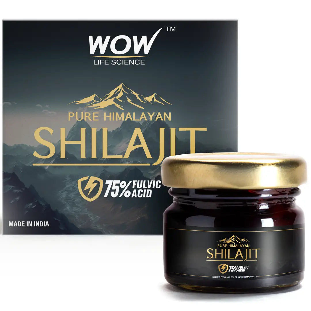 Wow Life Science Himalayan Shilajit 75% Fulvic Acid 20g(Pack of 2) and FREE Star Spark Delay Spray for men 12 ml