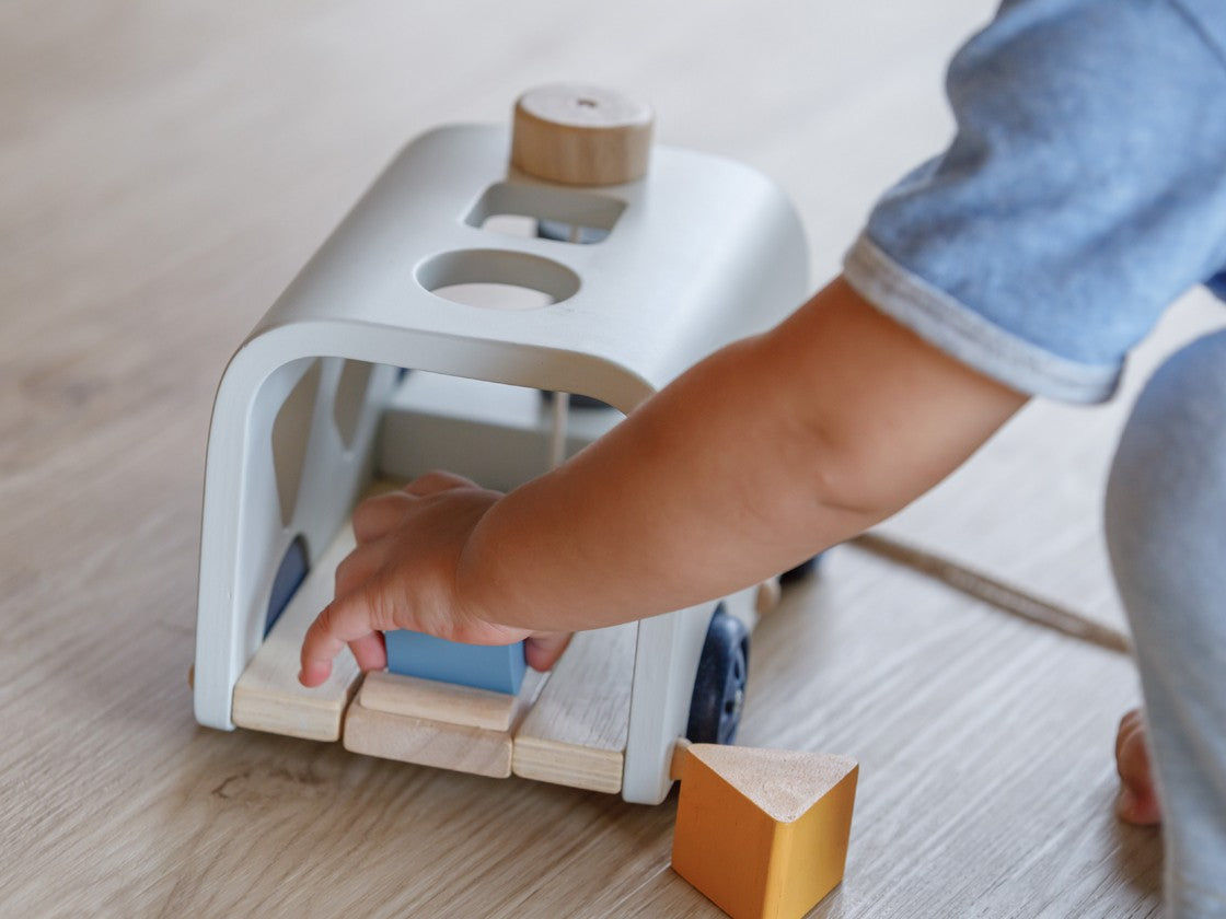 PlanToys Sorting Bus — Orchard | Wooden Shape Sorter