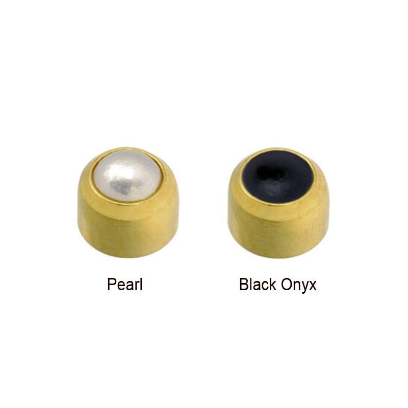 Caflon Singles Cabachon Gold Plated Earring, Assorted Stone Color