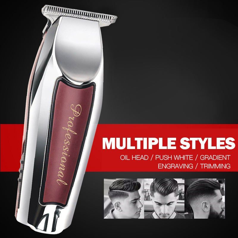 Silver USB Hair Clipper Professional Rechargeable Electric Hair Trimmer