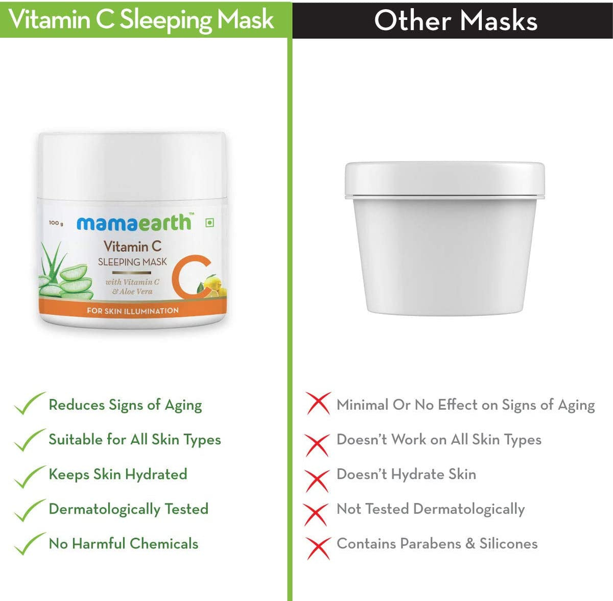 MAMAEARTH Vitamin C Sleeping Mask For Skin Illumination, 100 Gm