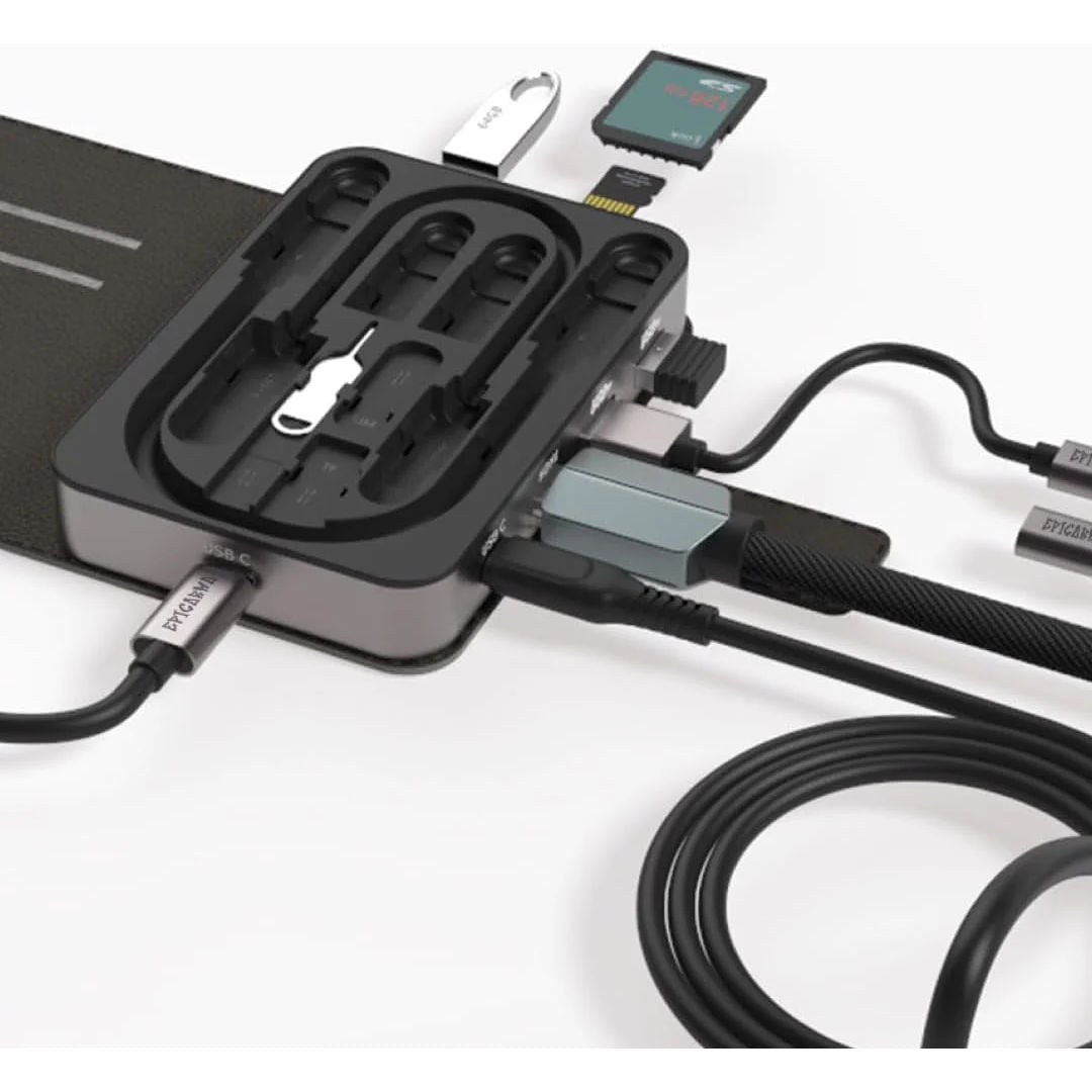 EPICARMA Multi-Functional USB-C Hub & Cable Kit, Black