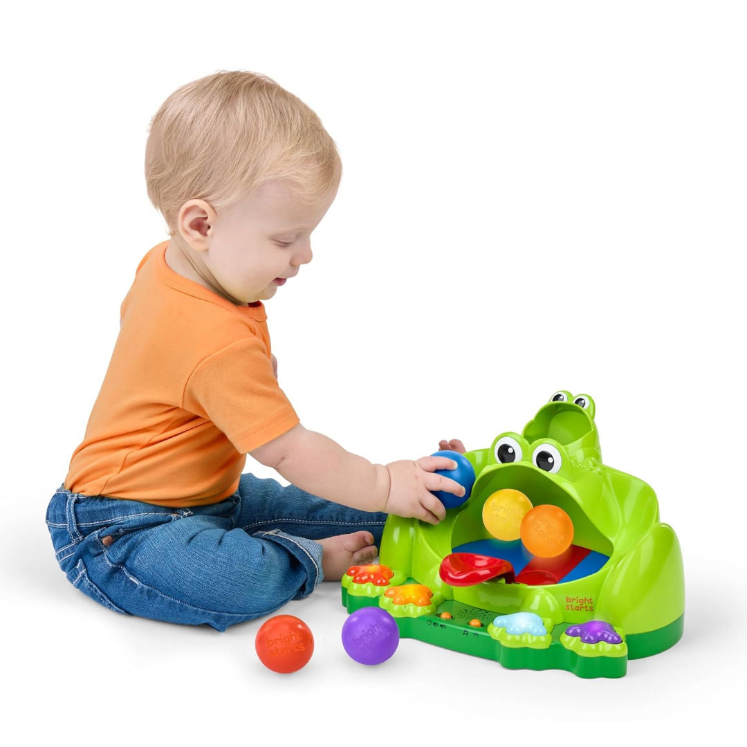 Bright Starts Poppin’ Ball Frog Ball Interactive Play Toy, 6+ Month