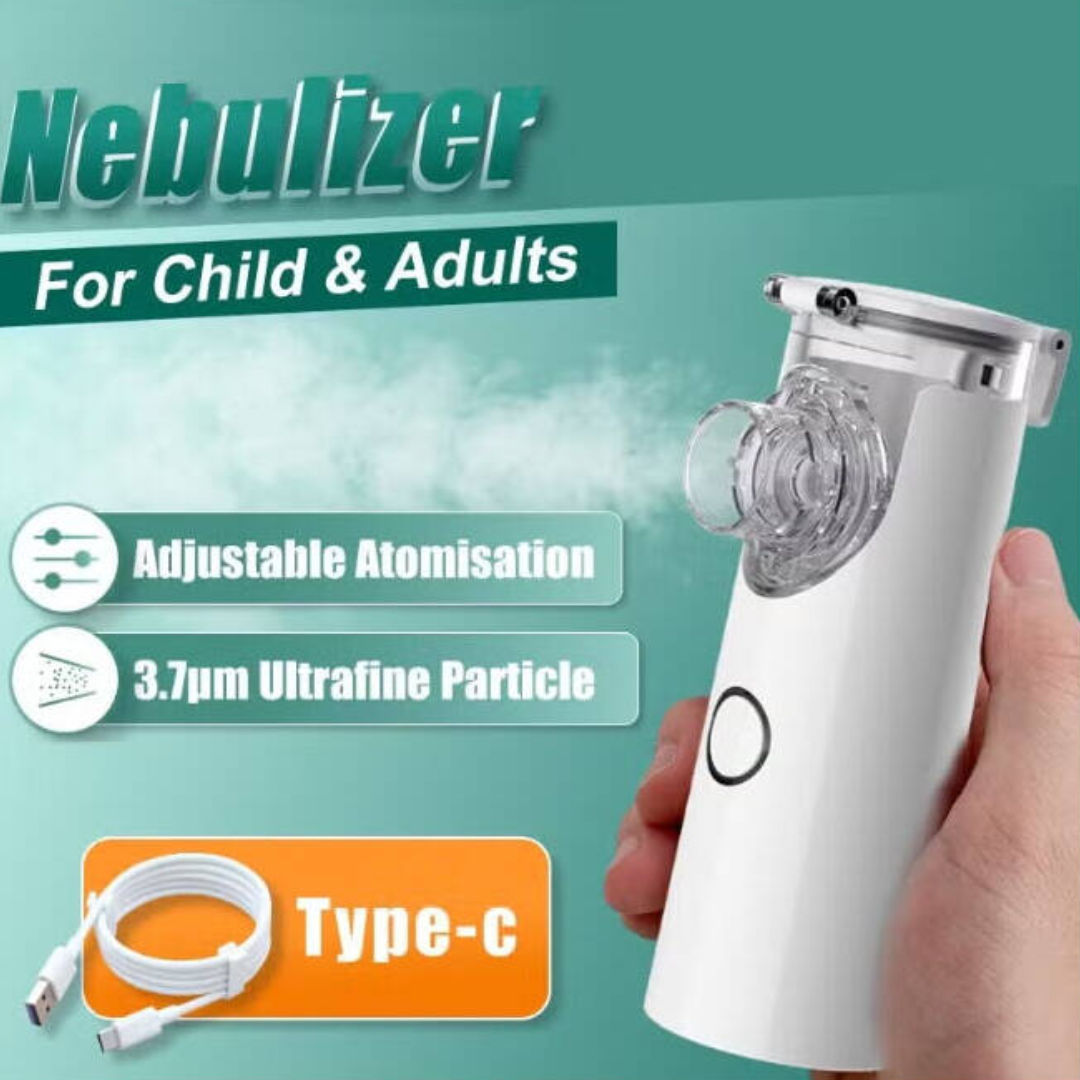 EPICARMA Portable Mesh Nebulizer Machine For Adults & Kids, Handheld USB, Rechargeable, White