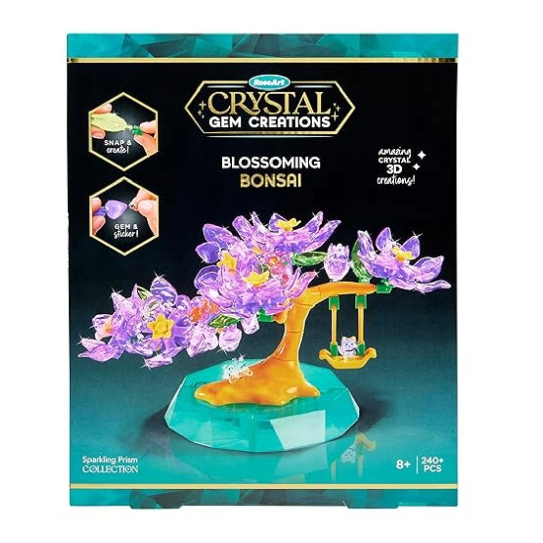 Cra-Z-Art Rose Art Crystal Gem Blossoming Bonsai Activity Kit, 240+ Pieces, Children Age 8+