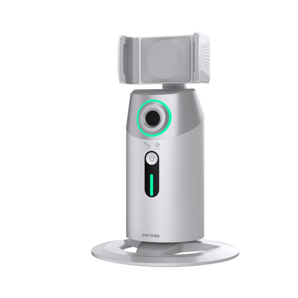 Porodo Gimbal with AI Face Tracking, Gesture Recognition & Remote Controller, PD-GAIFTGR-WH, White