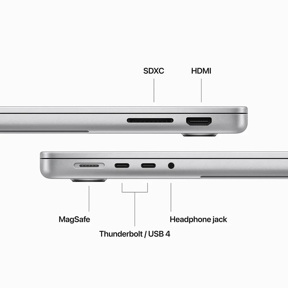 Apple MacBook Pro 14-inch with M3 Chip, 8-Core CPU, 10-Core GPU, 8GB RAM, 512GB SSD, Silver, MR7J3