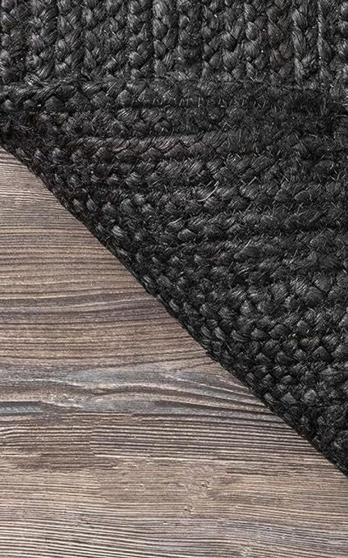 Handmade Braided Natural Jute Black Floor Area Runner Rug,Floor Carpet Rug For Home Decor