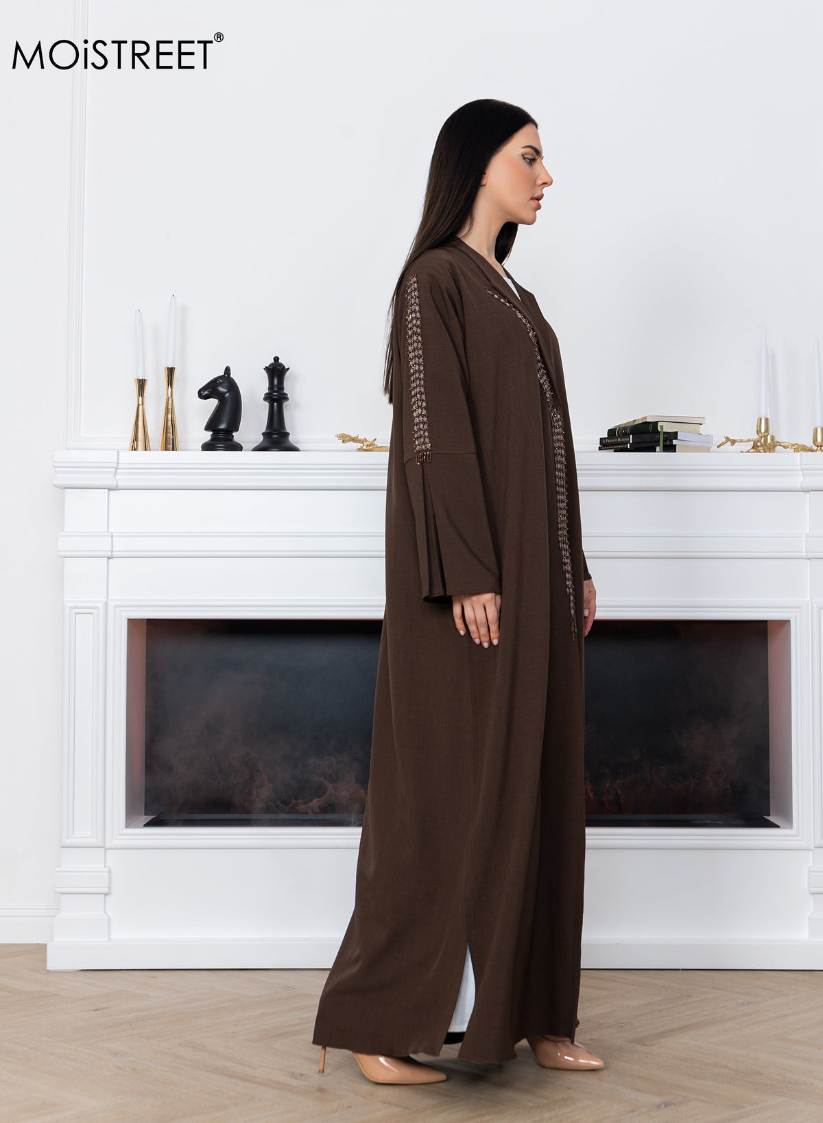 MOiSTREET Melange Embroidery Abaya
